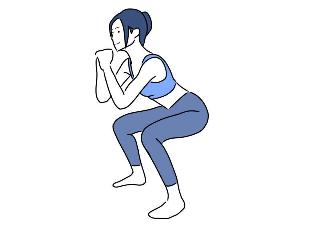 スクワットをする女性